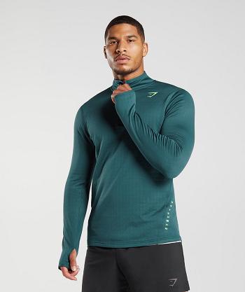Pánské Accessories Gymshark Sportovní 1/4 Zip Tyrkysové | CZ 2761ILH